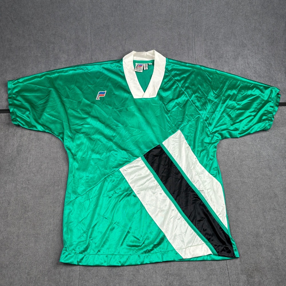 Vintage Famax Soccer‎ Jersey Green White Black Stripe Number 8 Mens Sz 42 Mexico